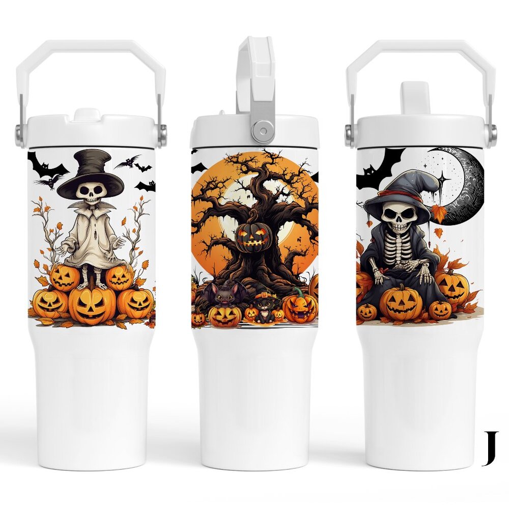 Halloween  30 oz Tumbler with flip straw, Horror Friends, Scary Horror Character